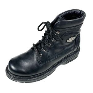 Harley Davidson Womens Black Leather Tressler 5” Riding Boots Size 9